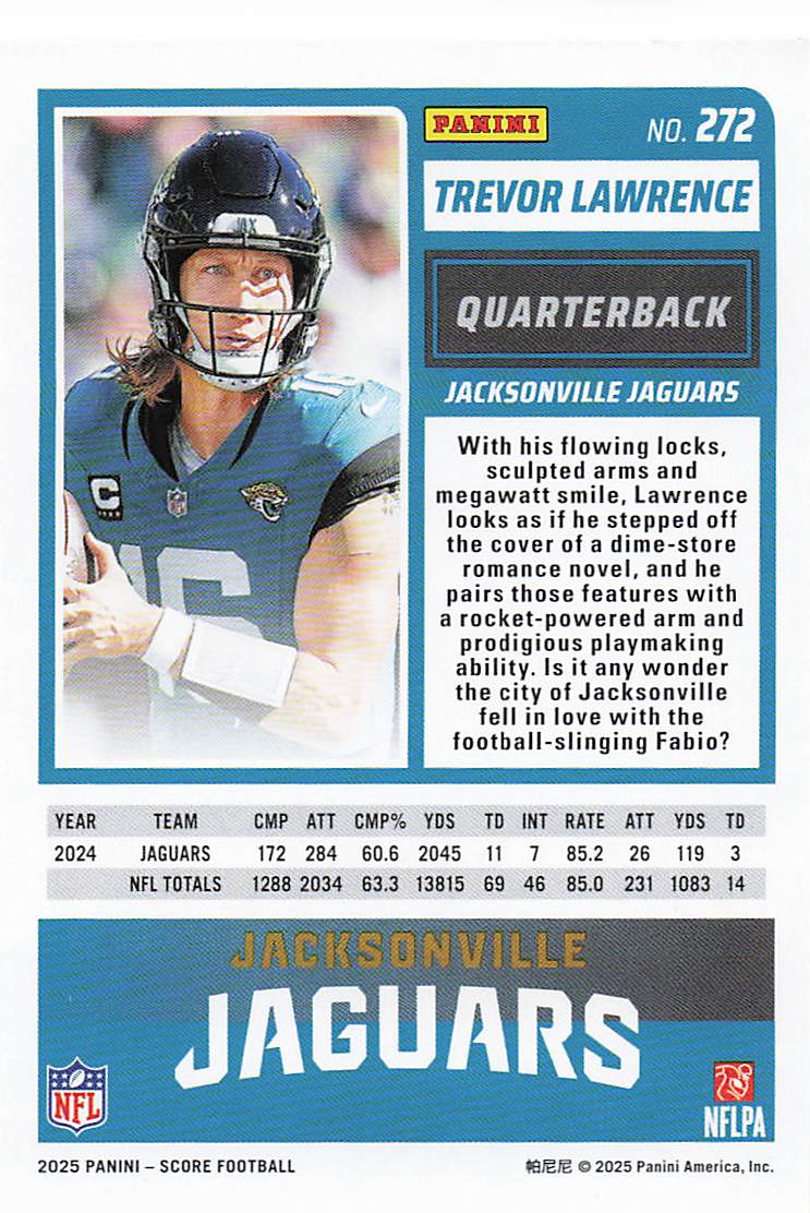 2025 Score Football Trevor Lawrence #272