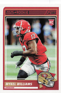 2025 Score Football Mykel Williams #28 Rookie
