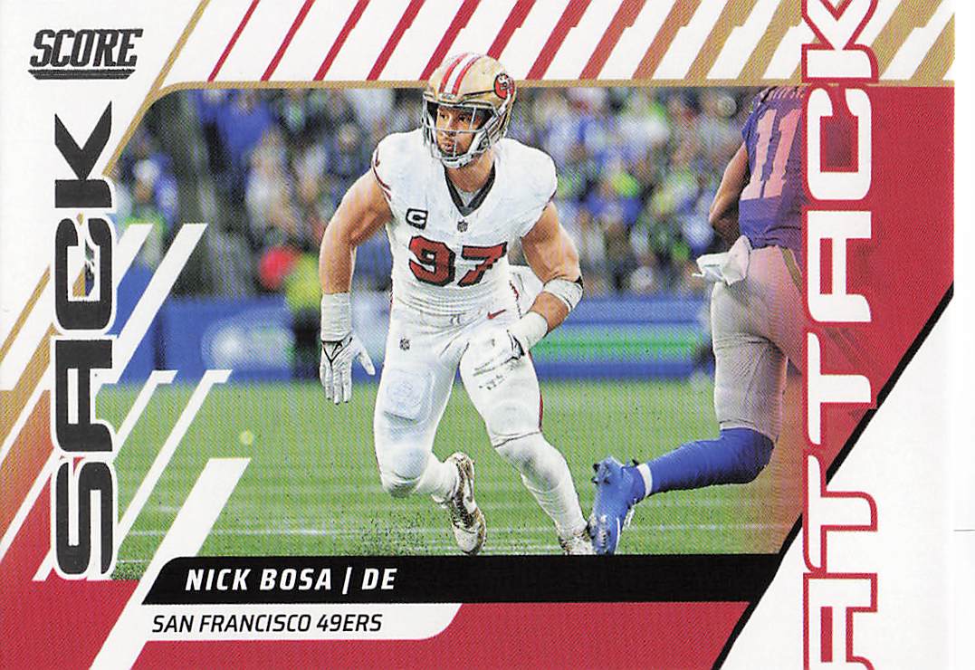2025 Score Football Sack Attack Nick Bosa #12