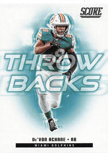 2025 Score Football Throwbacks De’Von Achane #9