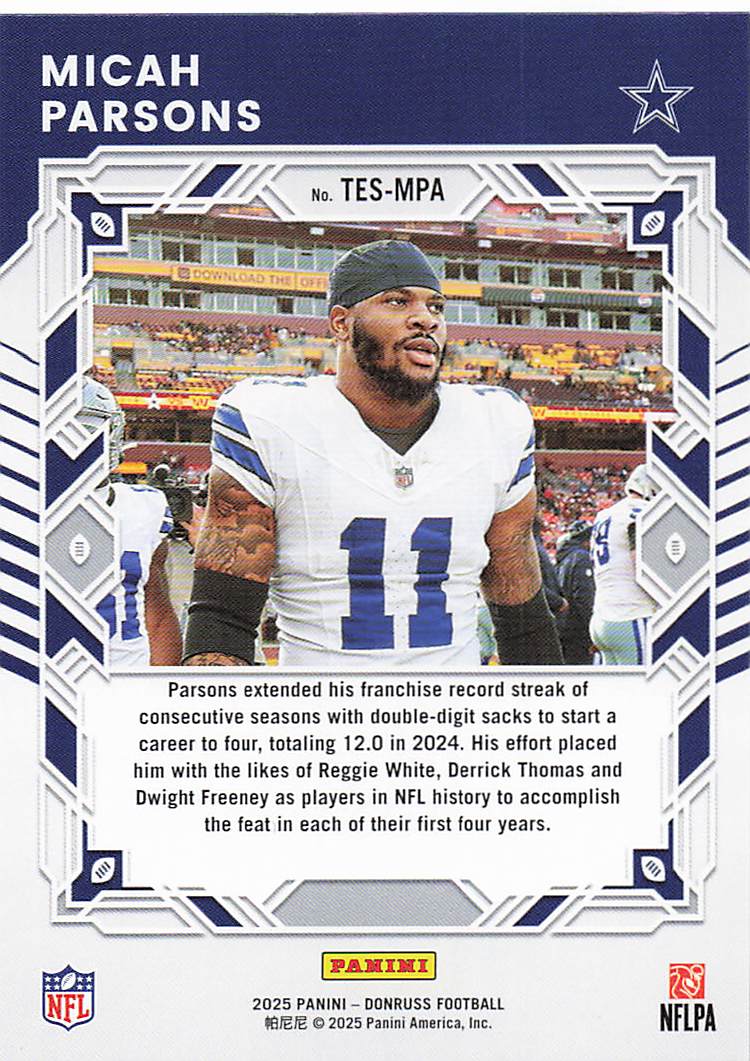 2025 Donruss Football The Elite Series Micah Parsons #TES-MPA