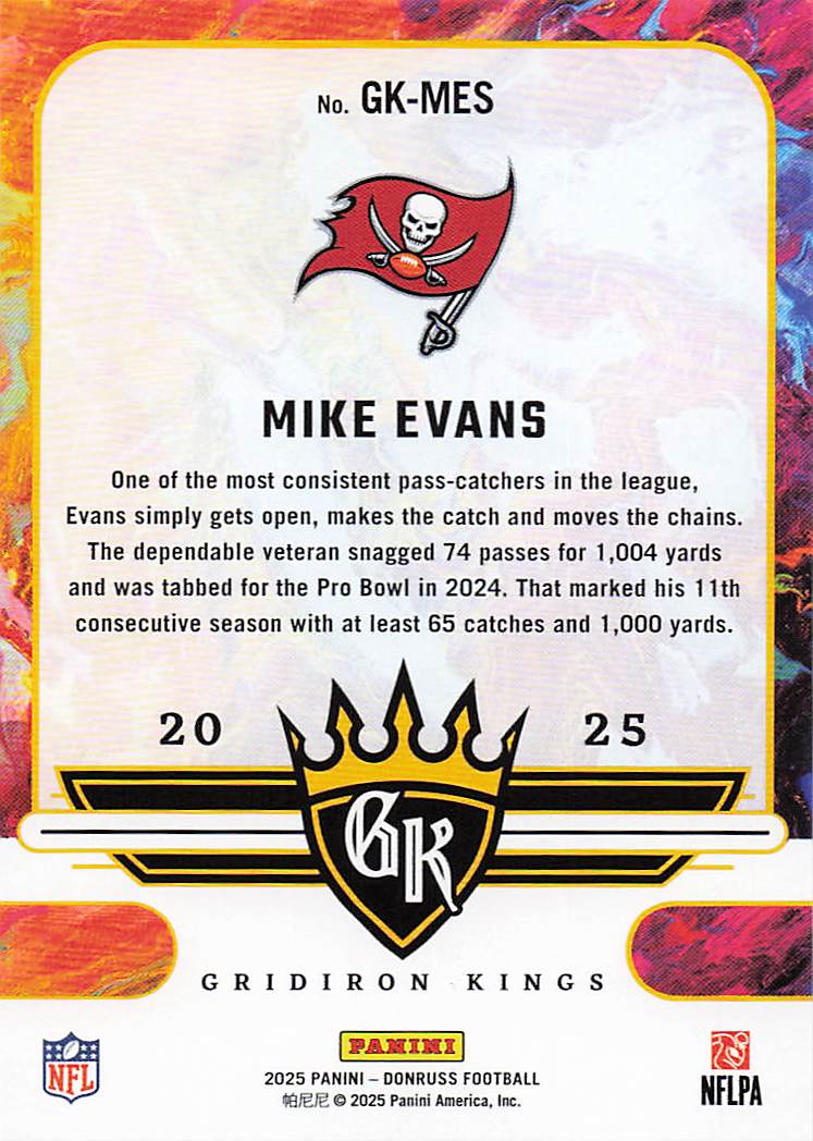 2025 Donruss Football Gridiron Kings Mike Evans #GK-MES
