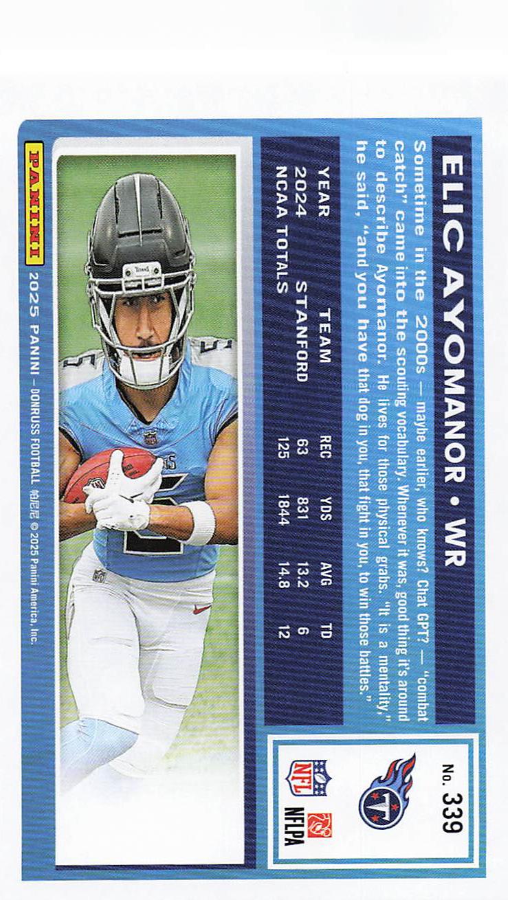 2025 Donruss Football Elic Ayomanor #339 Rookie
