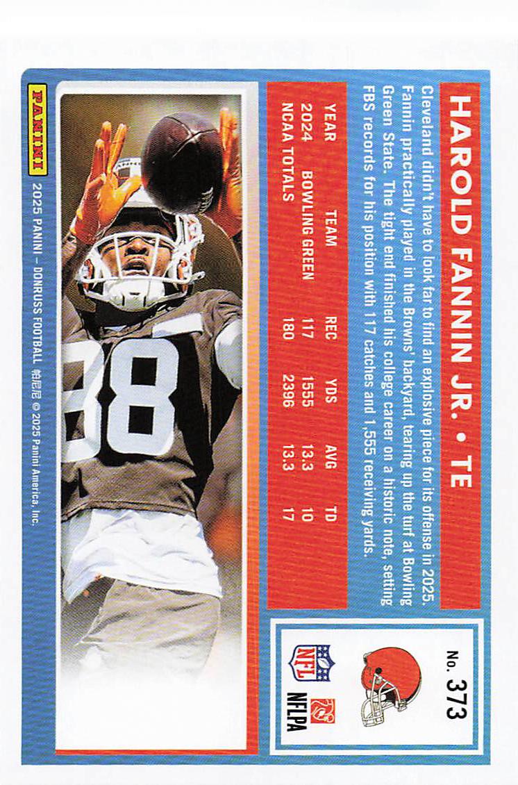 2025 Donruss Football Harold Fannin Jr. #373 Rookie