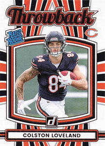 2025 Donruss Football Rated Rookies Throwback Colston Loveland #8