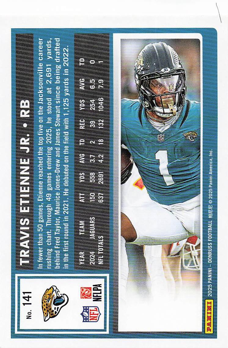 2025 Donruss Football Press Proofs Red Travis Etienne Jr. #141