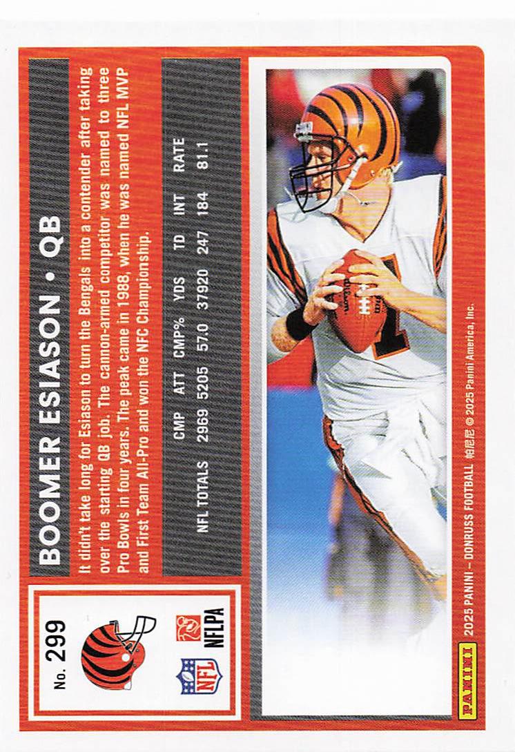 2025 Donruss Football Press Proofs Red Boomer Esiason #299