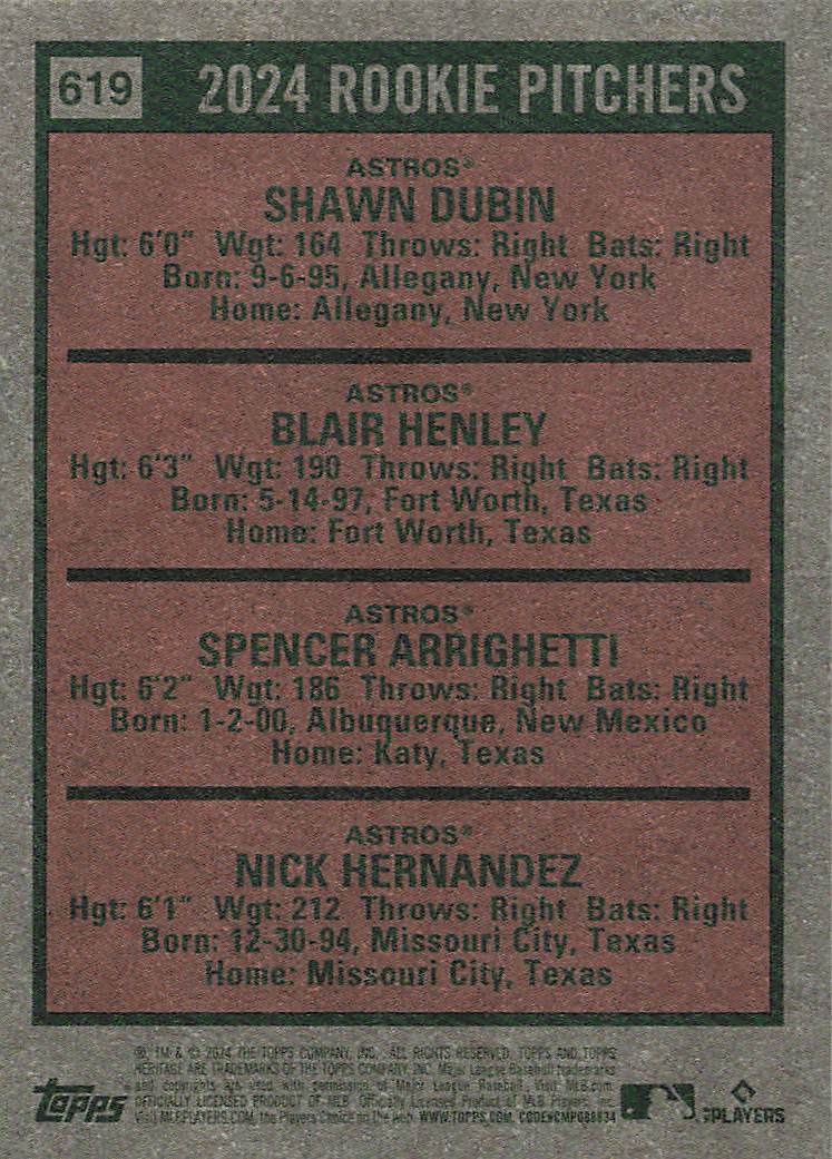 2024 Topps Heritage Shawn Blair - Arrighetti - Hernandez #619