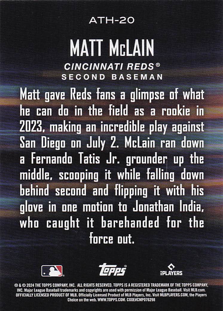 2024 Topps Baseball Around the Horn Matt McLain #ATH-20