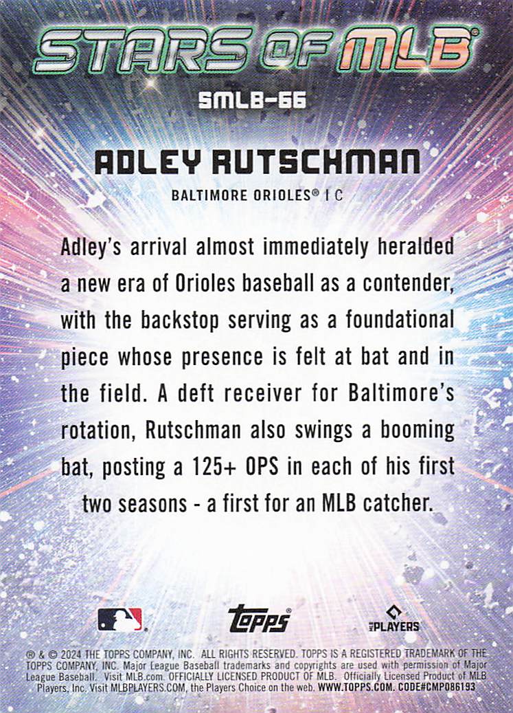 2024 Topps Update Baseball Stars of MLB Adley Rutschman #SMLB-66