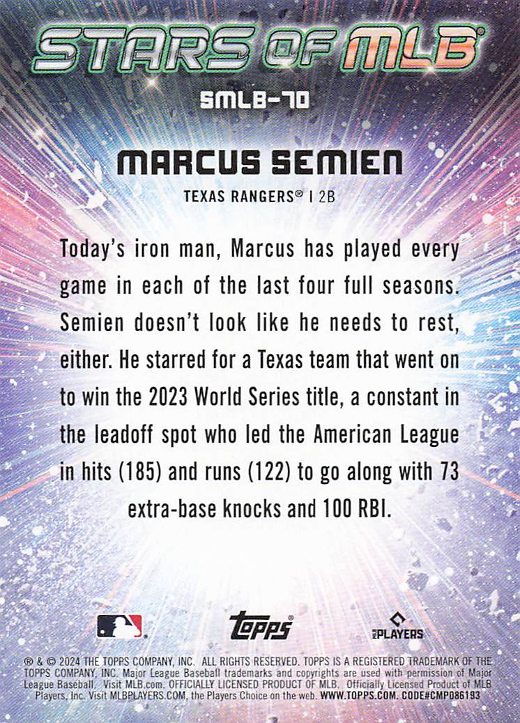 2024 Topps Update Baseball Stars of MLB Marcus Semien #SMLB-70