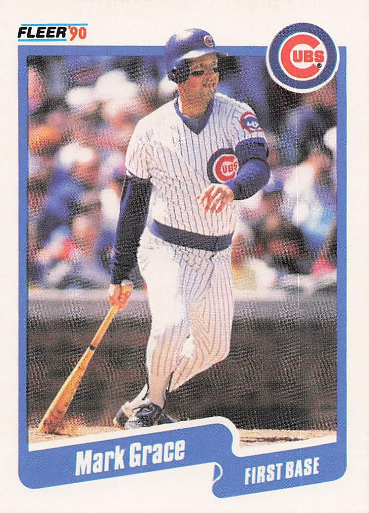 1990 Fleer Baseball Mark Grace #32b