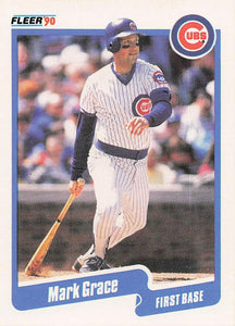 1990 Fleer Baseball Mark Grace #32b