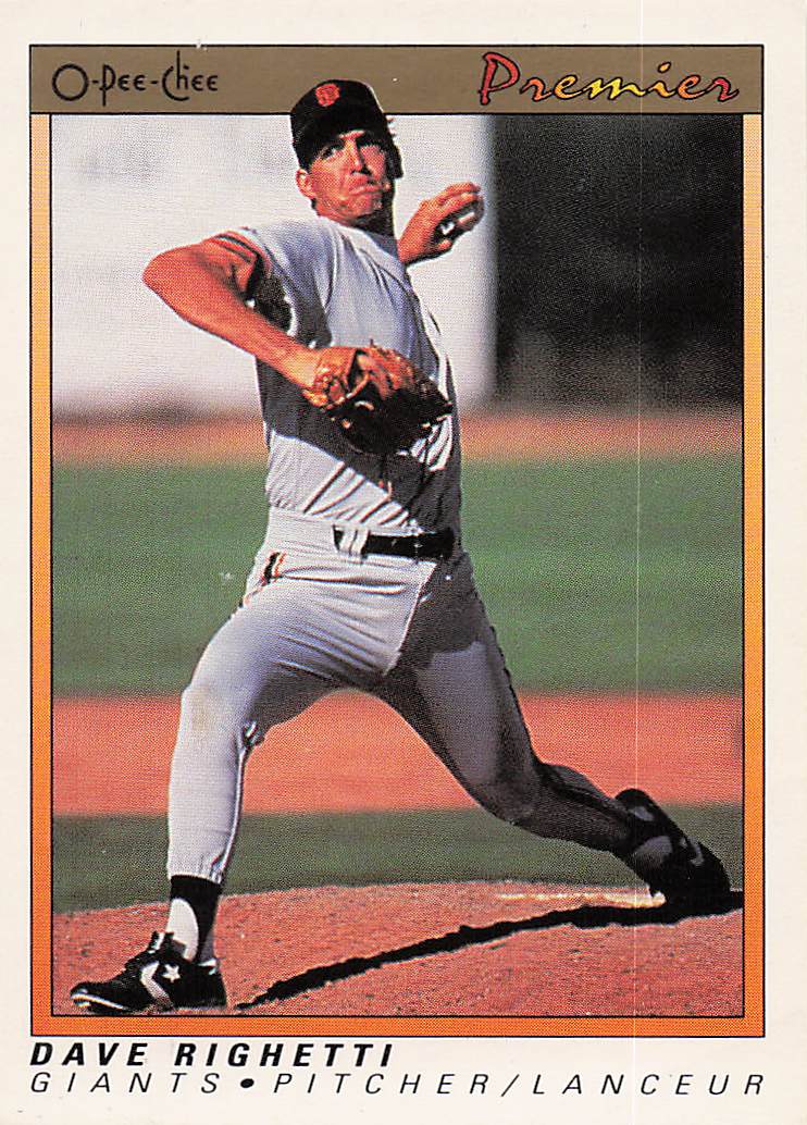 1991 O-Pee-Chee Premier Baseball Dave Righetti #99