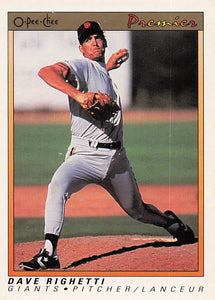 1991 O-Pee-Chee Premier Baseball Dave Righetti #99