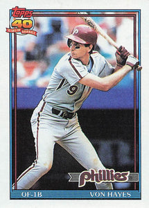 1991 Topps Baseball Von Hayes #15