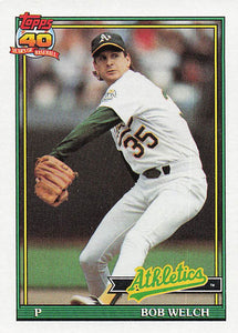 1991 Topps Baseball Bob Welch #50b