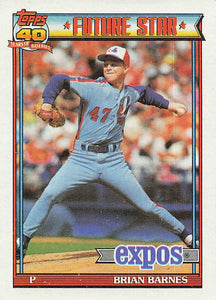 1991 Topps Baseball Brian Barnes #211 Rookie