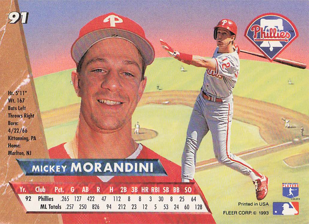 1993 Fleer Ultra Mickey Morandini #91