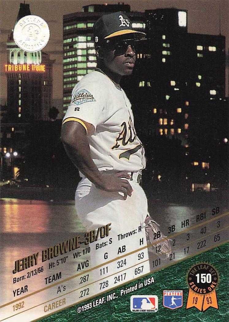 1993 Leaf Baseball Jerry Browne #150