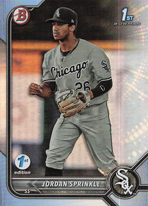 2022 Bowman Draft 1st Edition Baseball Sky Blue Jordan Sprinkle #BD-183