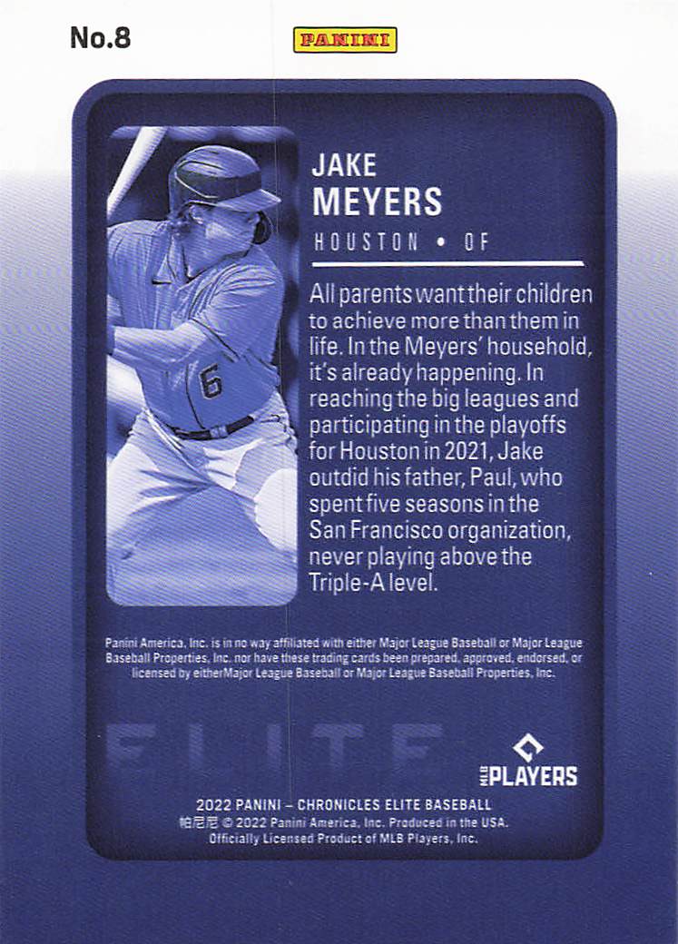 2022 Panini Chronicles Baseball Elite Jake Meyers #8