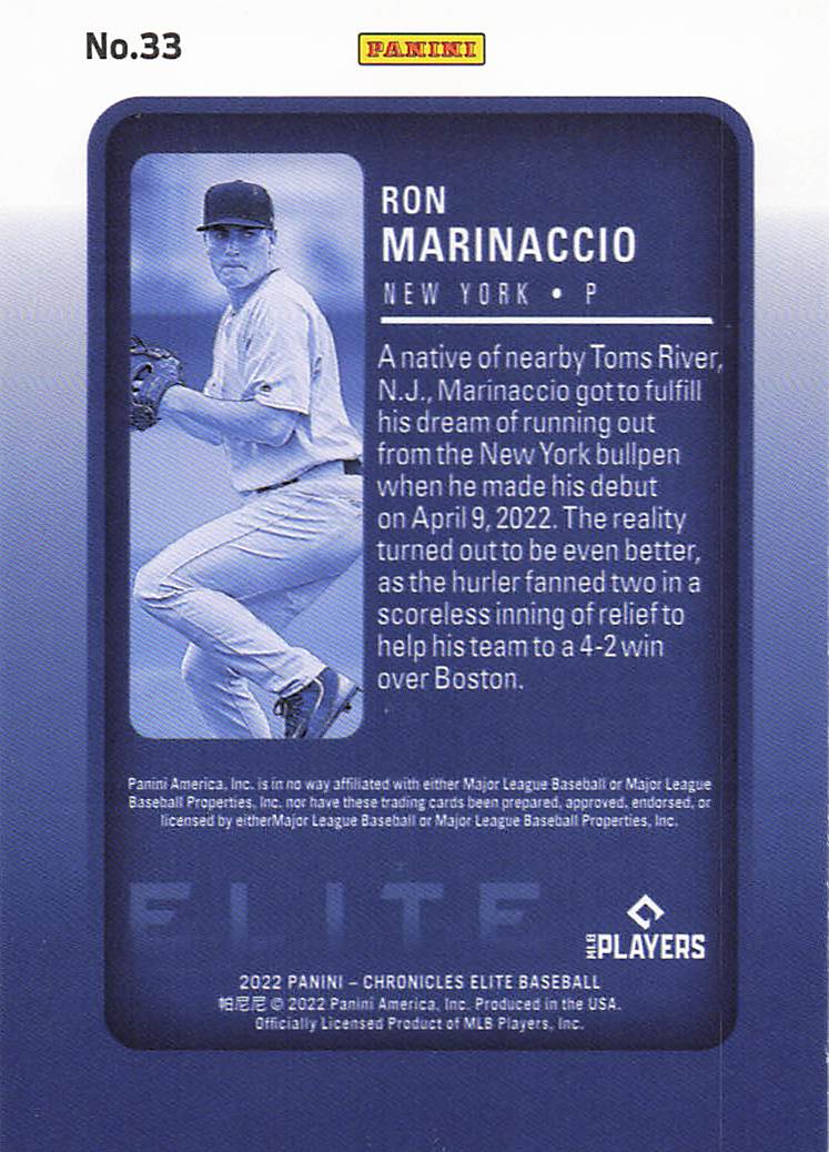 2022 Panini Chronicles Baseball Elite Ron Marinaccio #33