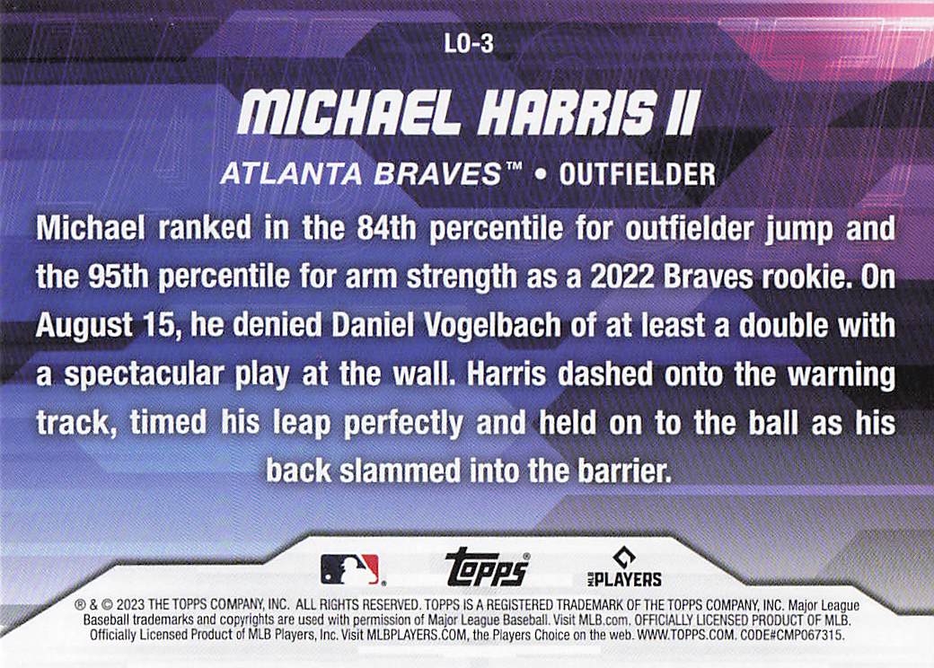 2023 Topps Update Baseball Laid Out Michael Harris II #LO-3