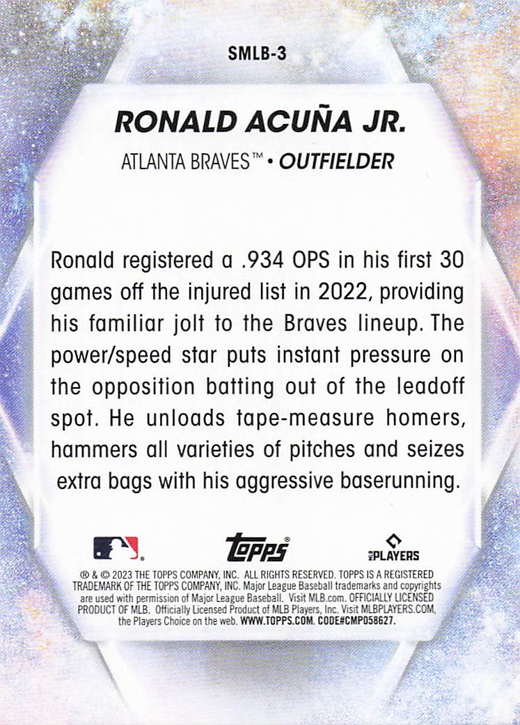2023 Topps Baseball Stars of MLB Ronald Acuña Jr. #SMLB-3