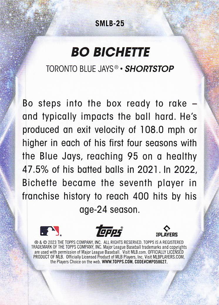 2023 Topps Baseball Stars of MLB Bo Bichette #SMLB-25