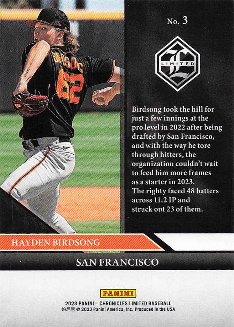 2023 Panini Chronicles Baseball Limited Hayden Birdsong #3