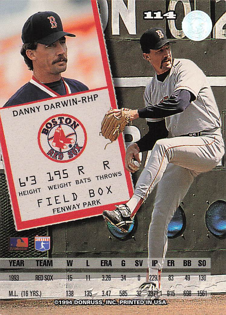 1994 Leaf Baseball Danny Darwin #114