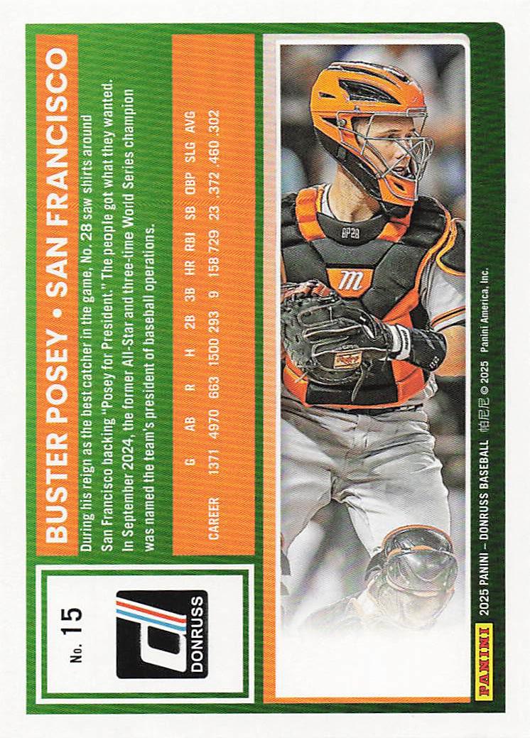 2025 Donruss Baseball Buster Posey #15
