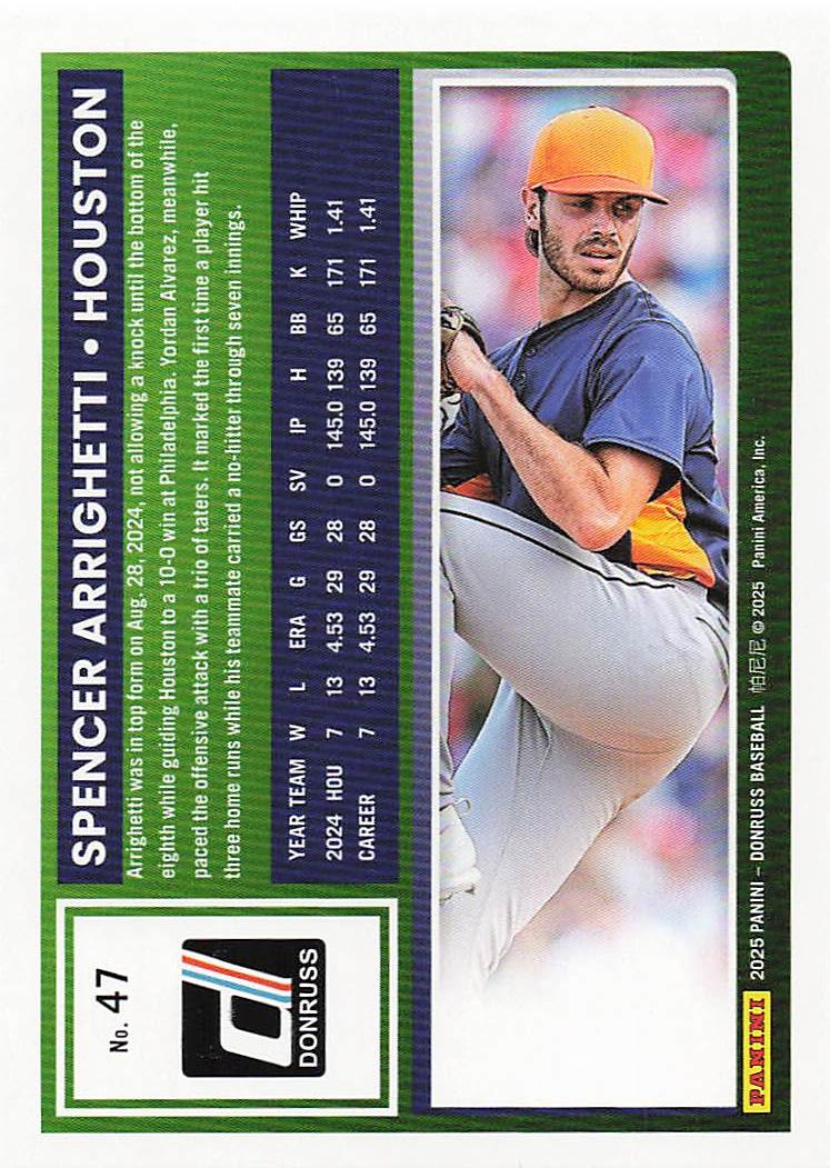 2025 Donruss Baseball Spencer Arrighetti #47