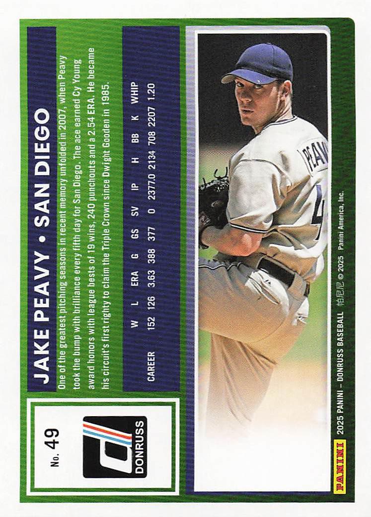 2025 Donruss Baseball Jake Peavy #49