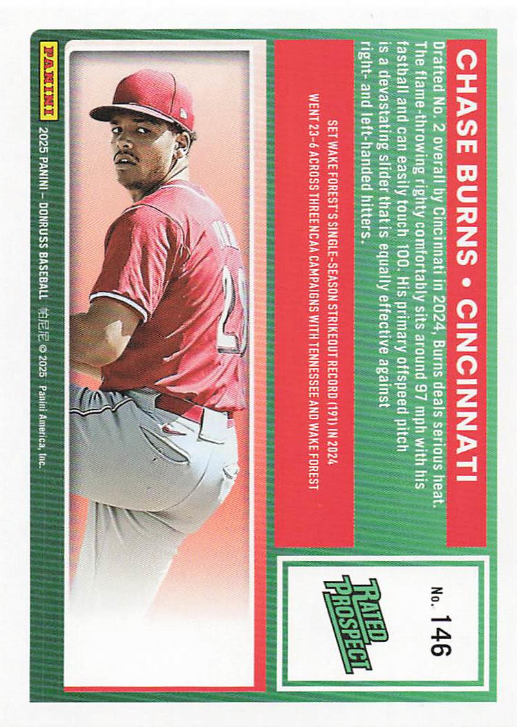 2025 Donruss Baseball Chase Burns #146