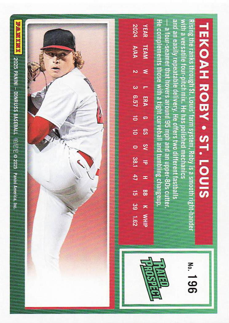 2025 Donruss Baseball Tekoah Roby #196