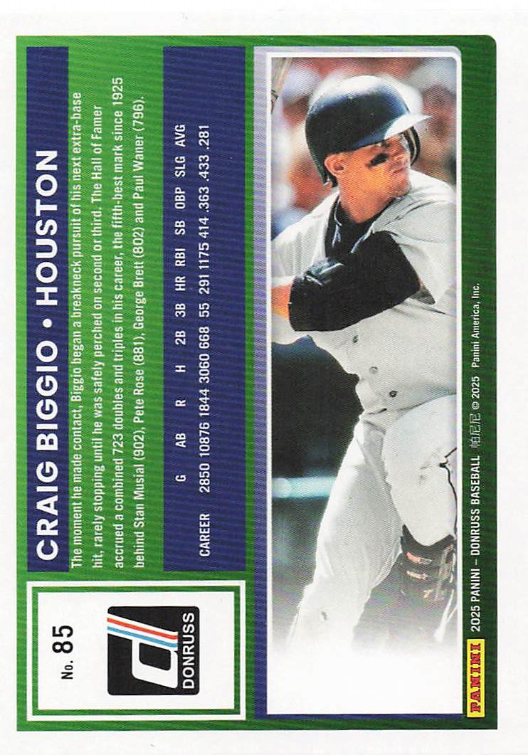 2025 Donruss Baseball Laser Craig Biggio #85