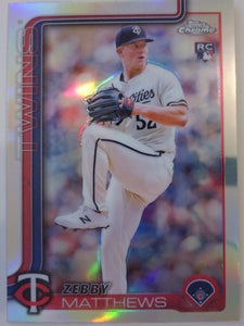 2025 Topps Chrome Baseball Refractors Zebby Matthews #277 Rookie