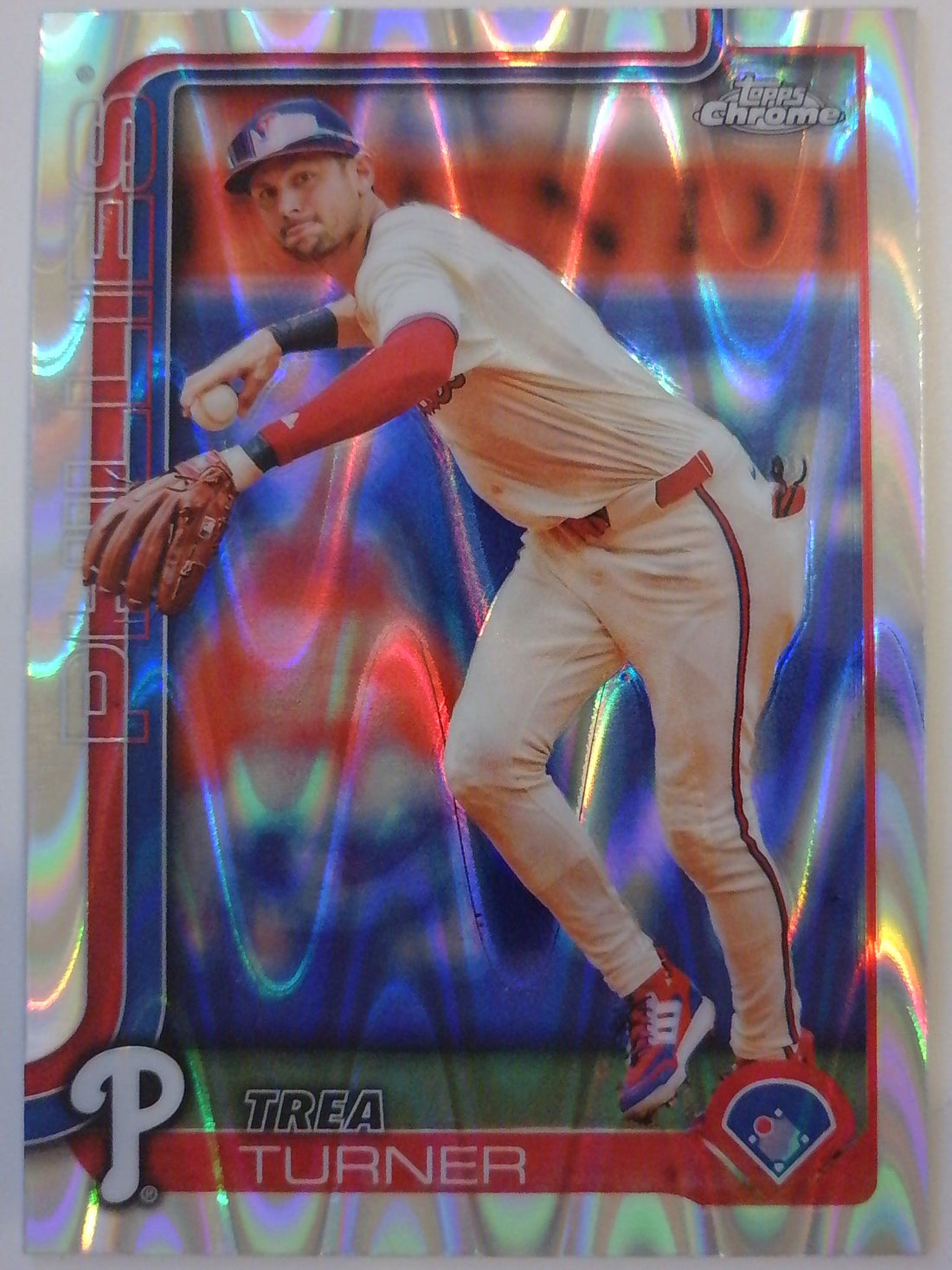 2025 Topps Chrome Baseball Raywave Refractors Trea Turner #208