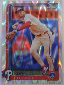 2025 Topps Chrome Baseball Raywave Refractors Trea Turner #208