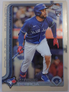 2025 Topps Chrome Baseball Steward Berroa #163 Rookie