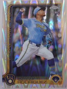 2025 Topps Chrome Baseball Raywave Refractors Carlos Rodriguez #201 Rookie