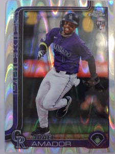 2025 Topps Chrome Baseball Raywave Refractors Adael Amador #255 Rookie