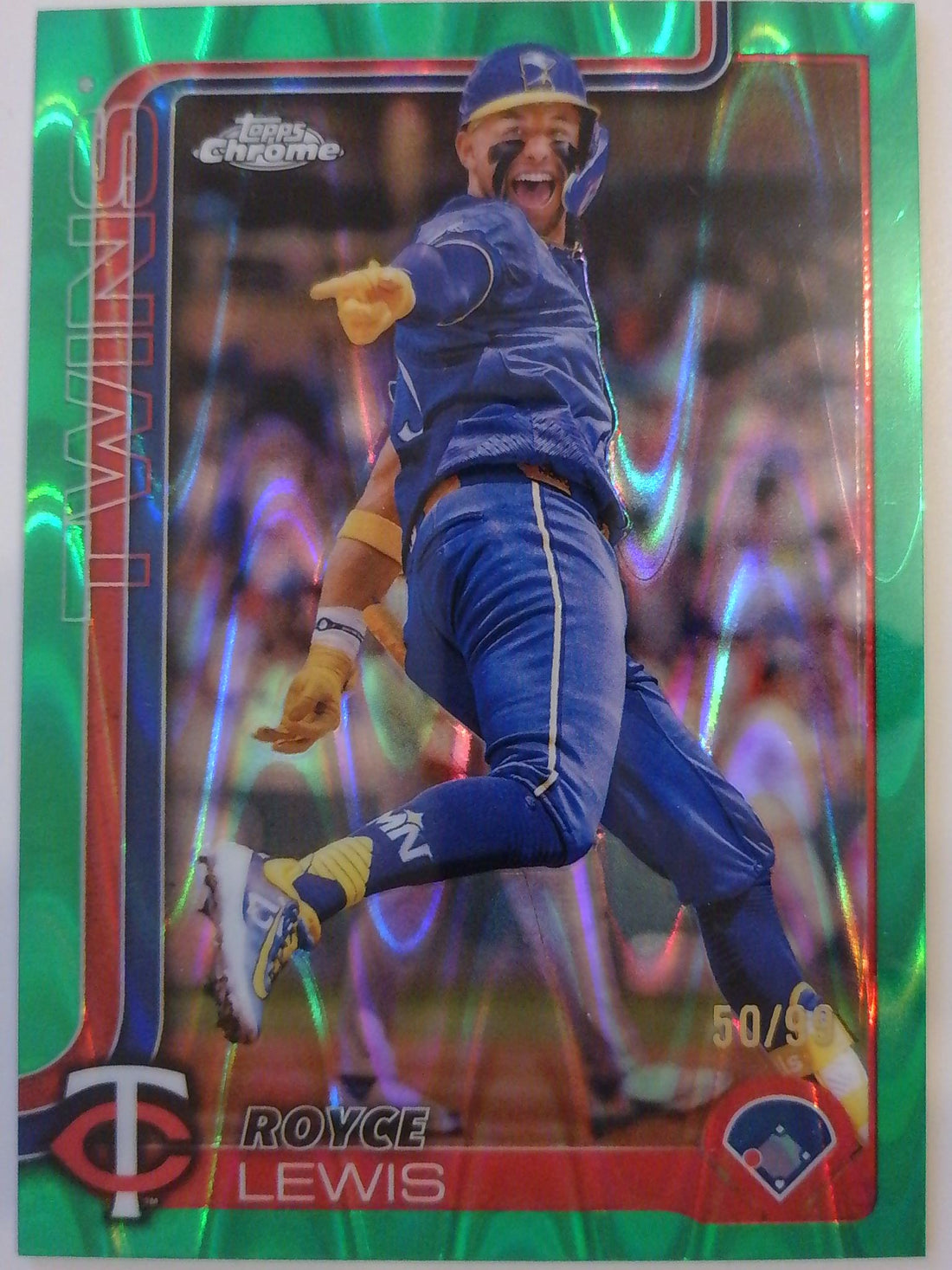 2025 Topps Chrome Baseball Green Raywave Refractors 50/99 Royce Lewis #254