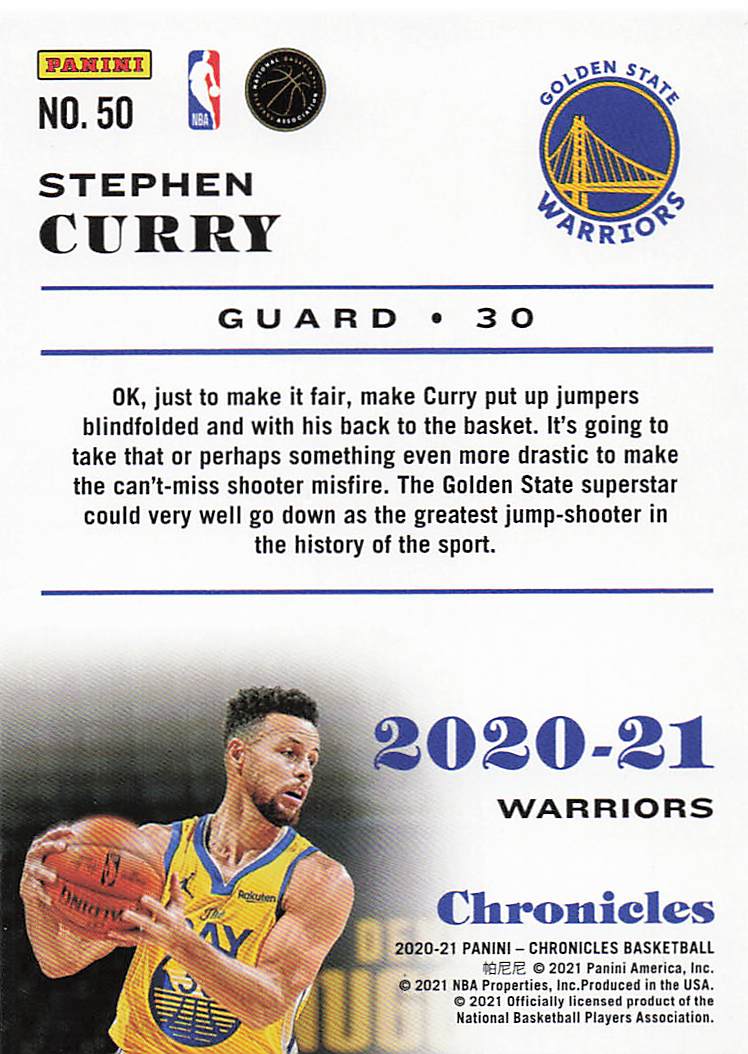 2020-21 Panini Chronicles Basketball Stephen Curry #50