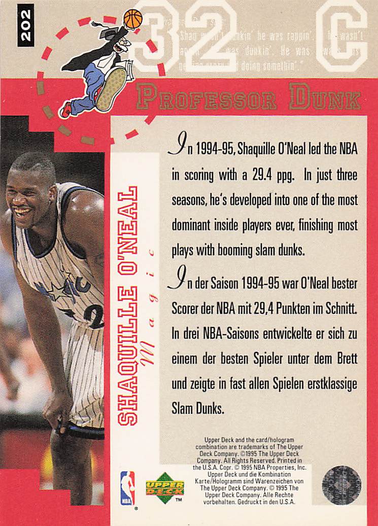 1995-96 Collector's Choice Basketball Shaquille O'Neal #202