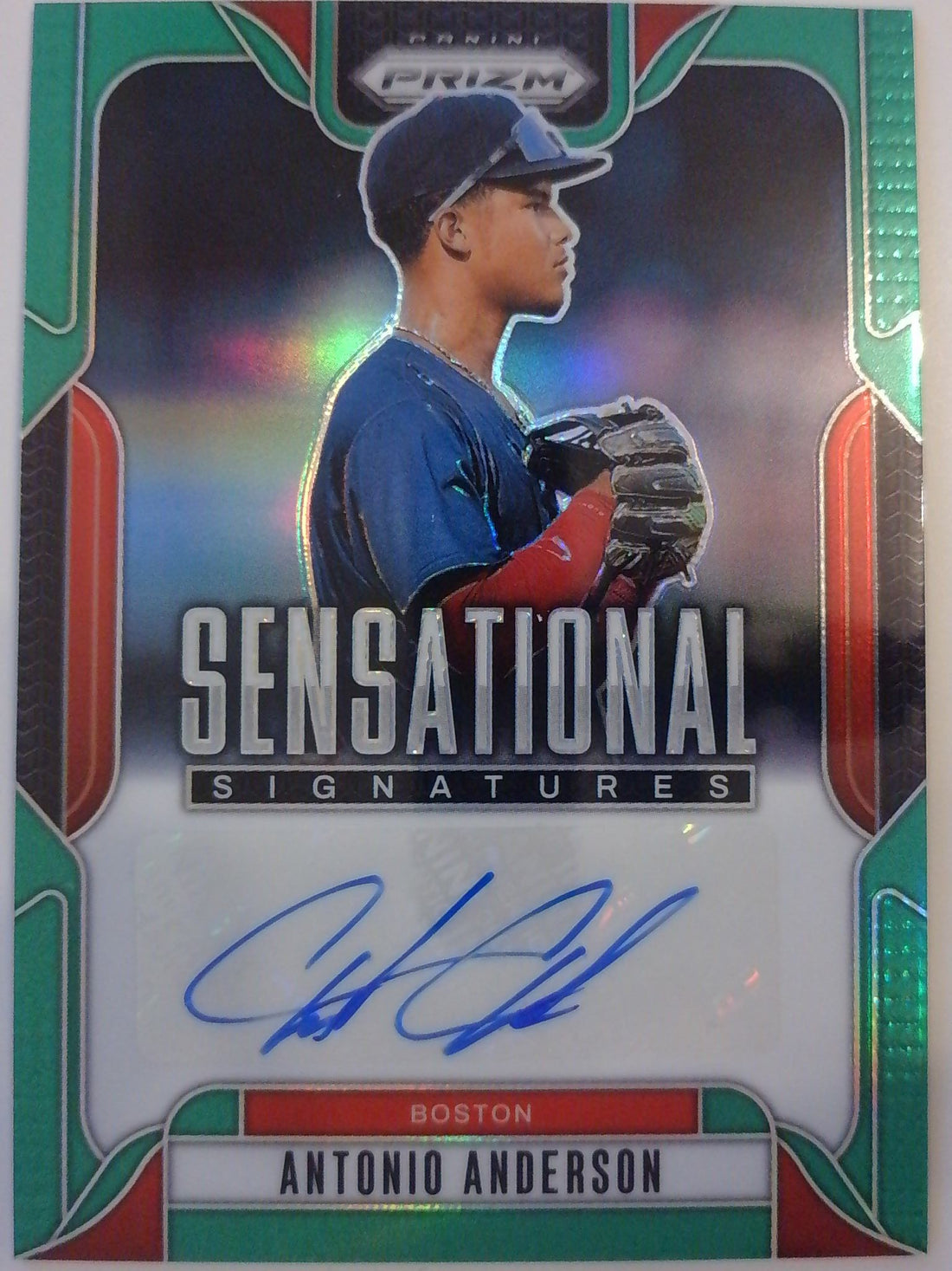 2025 Panini Prizm Sensational Signatures Green Prizms Antonio Anderson #SS-AA