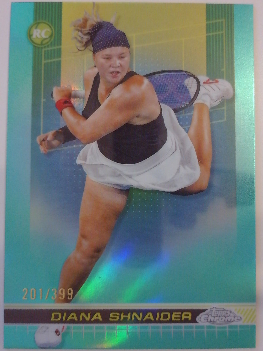 2024 Topps Chrome Tennis Aqua Refractor 201/399 Diana Shnaider #188 Rookie