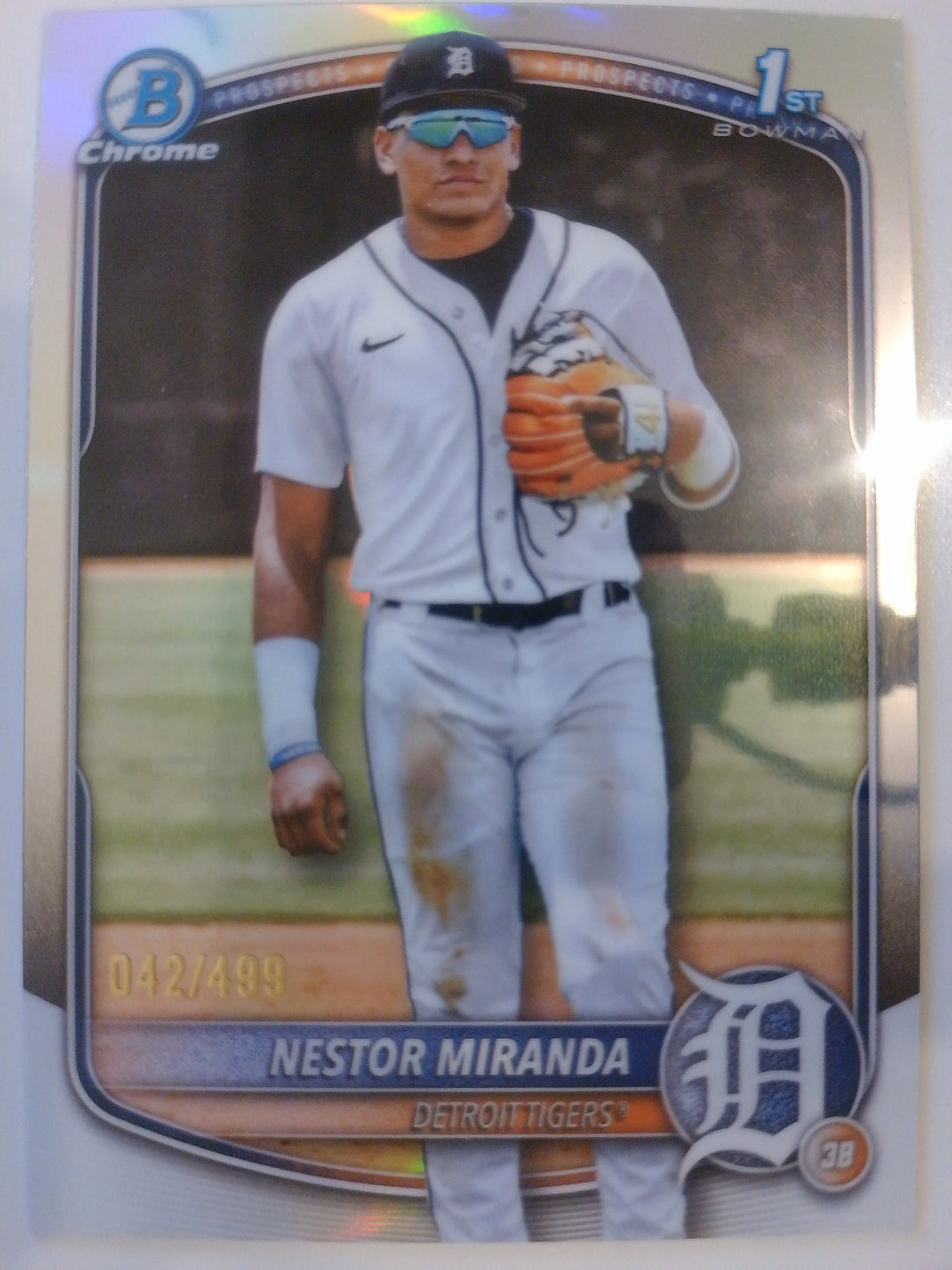 2025 Bowman Chrome Baseball Prospects Refractor 042/499 Nestor Miranda #BCP-217